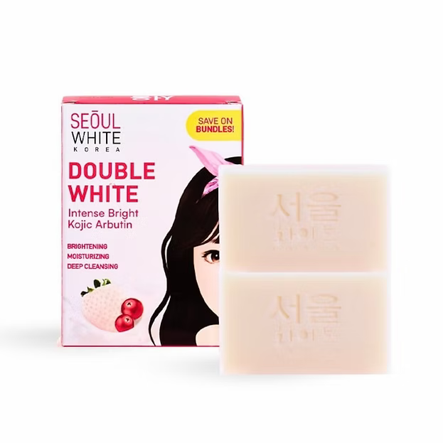 SEOUL WHITE Korea Double White Intense Bright Arbutin Whitening Soap ( 60g x 2)