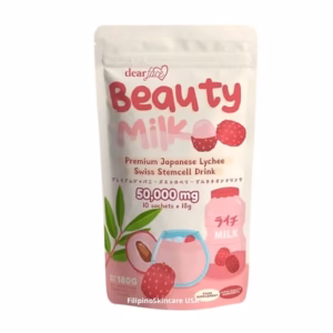 Dear Face Beauty Premium Japanese Milk LYCHEE Swiss Steamcell Drink 10 x 18g