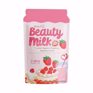 Dear Face Beauty Milk Premium Japanese STRAWBERRY Glutathione Drink 10 x 18g